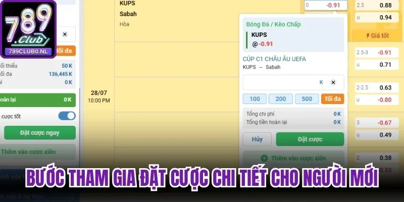 Những bước tham gia đặt cược chi tiết cho người mới