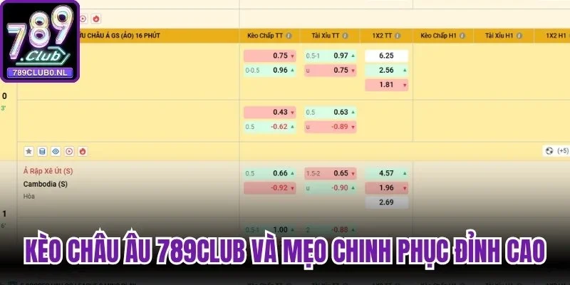 Kèo châu Âu 789club và các mẹo hay chinh phục đỉnh cao