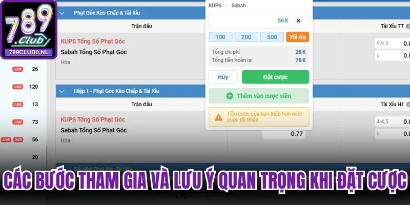 Các bước tham gia và lưu ý quan trọng khi đặt cược