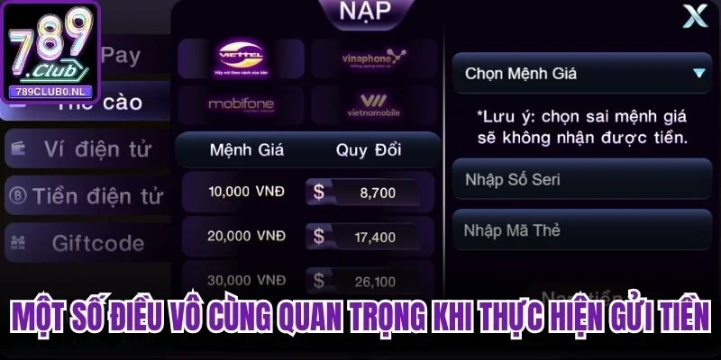 Một số điều vô cùng quan trọng khi thực hiện gửi tiền